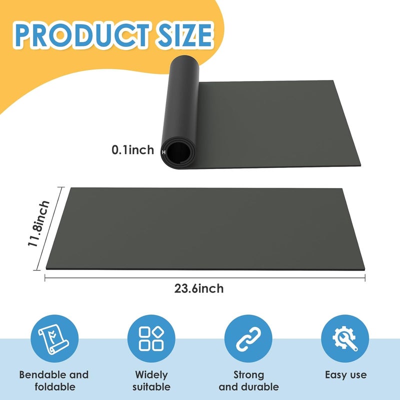 Wiojtry 2PCS Exercise Bike Mat, Non-Slip Exercise Bike Mat for Floor for Rowing Machine and Stationary Spin Bike - Image 2